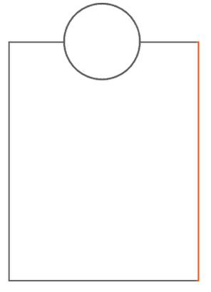 A drawing of a piece of paper with a circle in the middle.