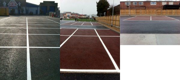 Line painting on a school playground