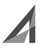 Abstract logo with a dark gray, angled 