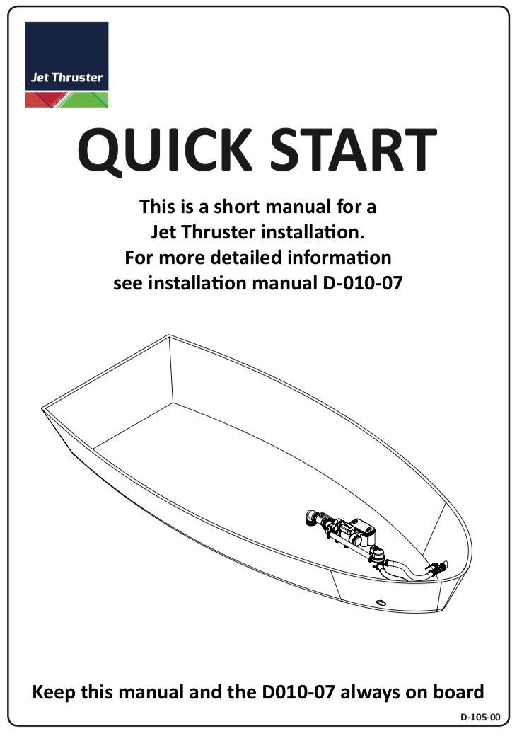 Front page of a Jet Thruster manual