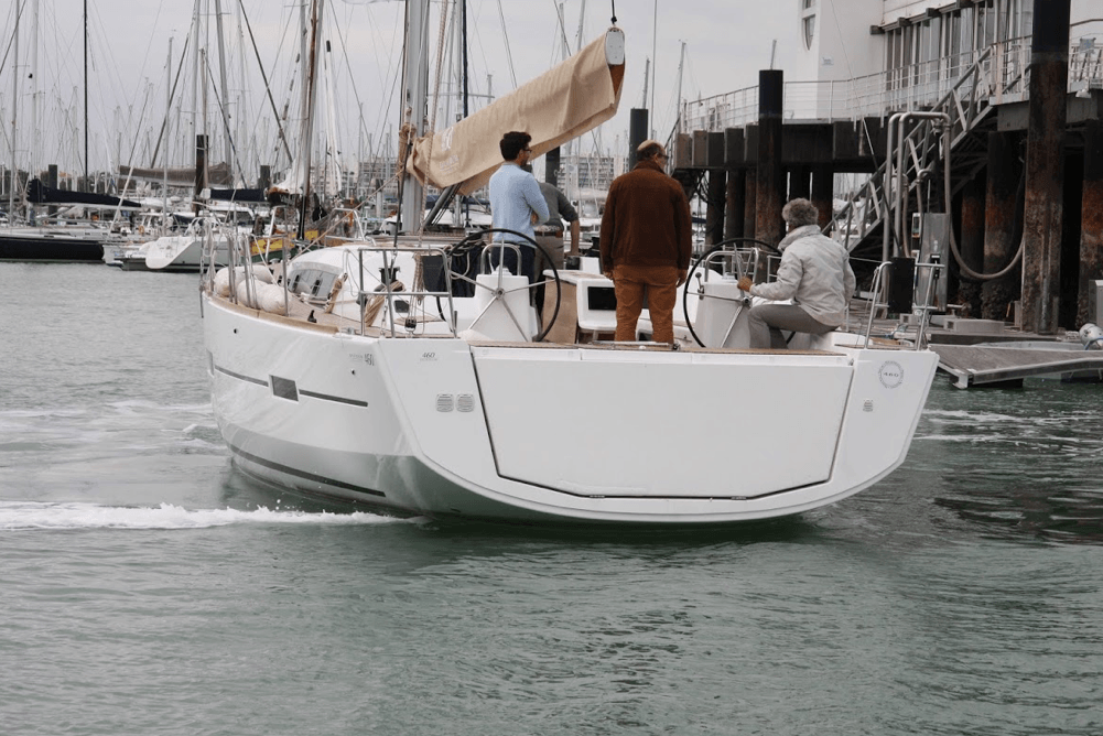 Dufour 460 sailing yacht with activated Stern Nozzle