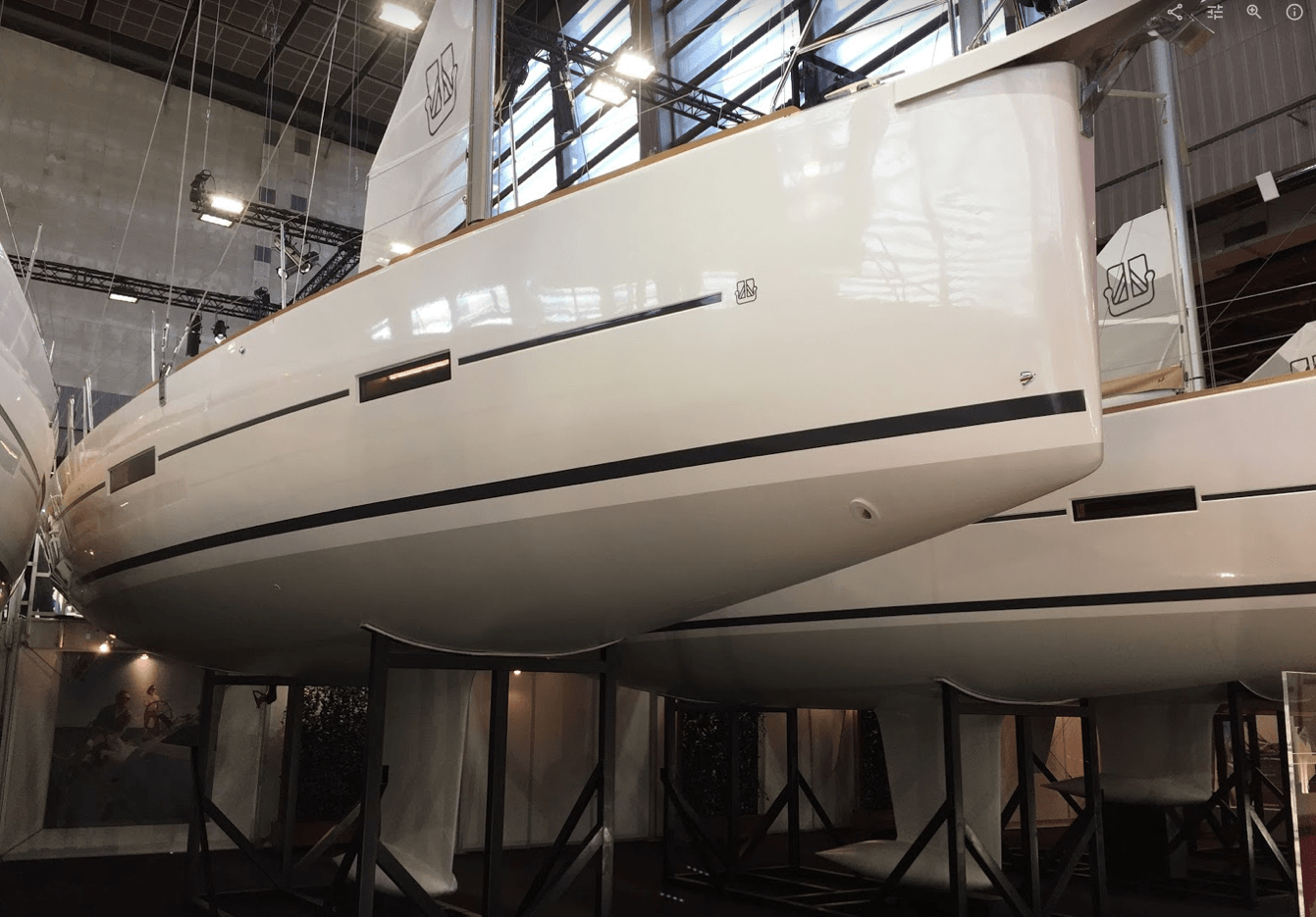 Composite Jet Thruster nozzle present in a Dufour Sailing yacht, present at the Dusseldorf boatshow