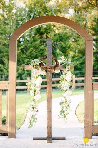 Silk Flower — Cross With Flower Decorations in Ridgeland, MS