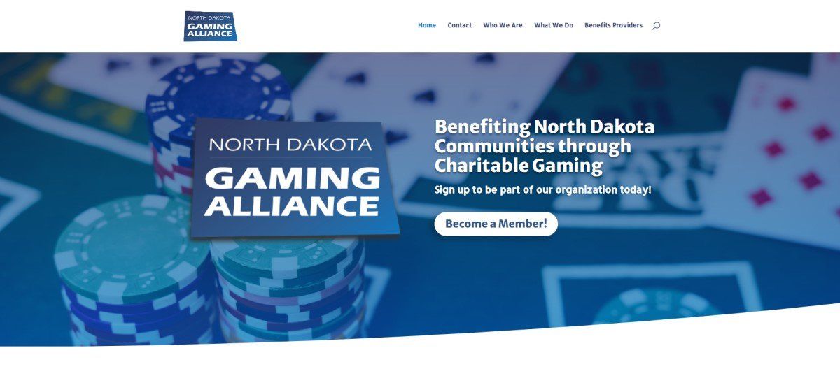 A screenshot of the north dakota gaming alliance website.