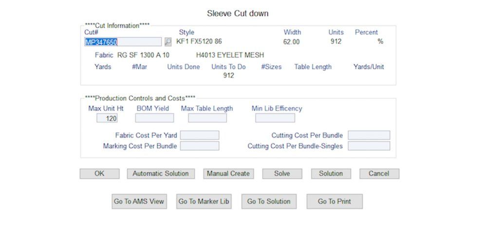Cut Planning Sleeve Cutdown Planning