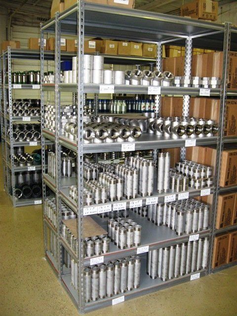 Valves and Stainless Steel Pipes in Midland, TX Storage Area
