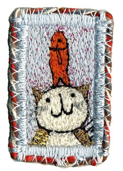 Catfish.  Machine embroidery by Linda Miller