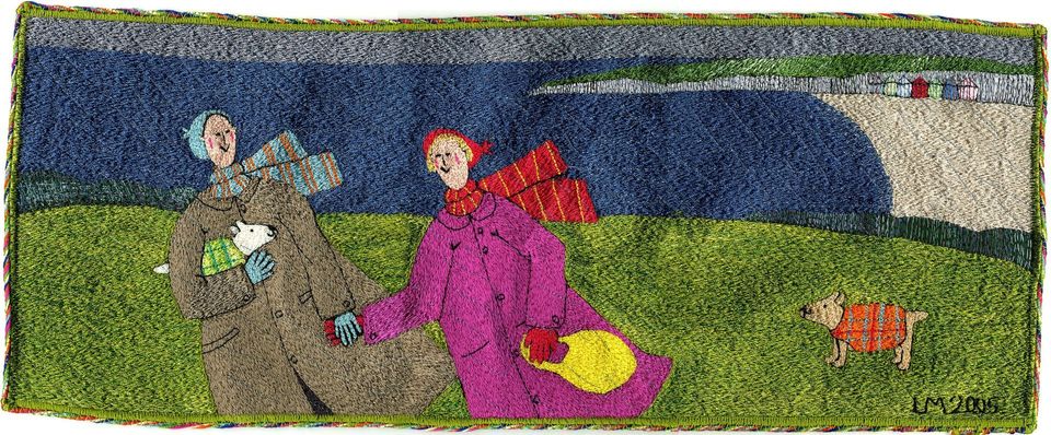 Oh No, Rain. Machine embroidery by Linda Miller
