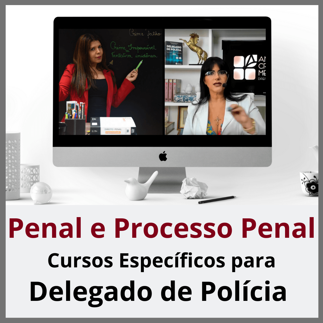 Curso online “Penal e Processo Penal” para Delegado de Polícia, com duas professoras em tela.