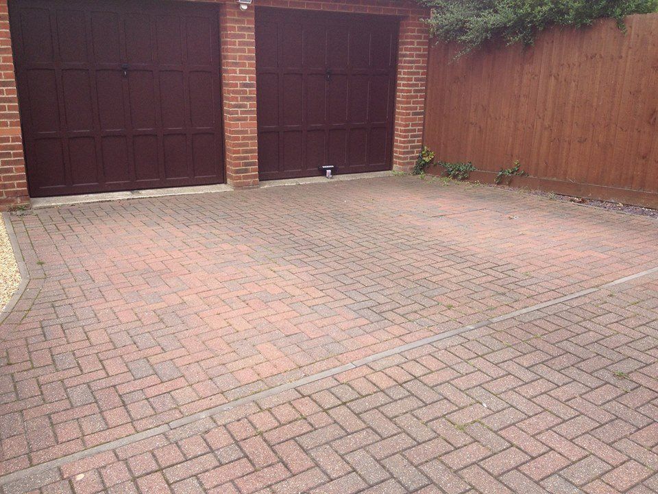 before cleaning block paving