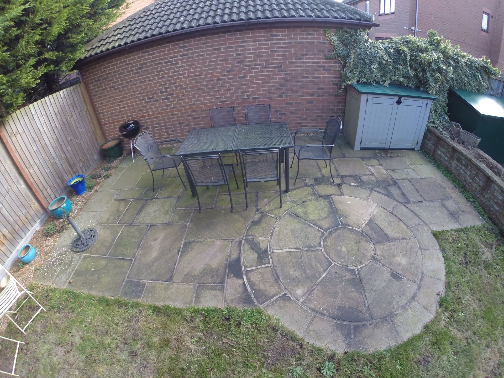 paving next to the garden area