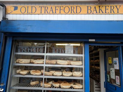 Old Trafford Bakery entrance door