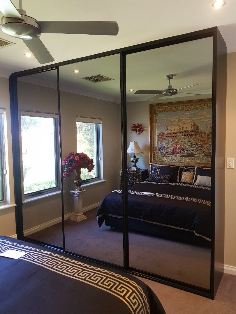 Smoked Grey Mirror Sliding Wardrobe Doors Perth