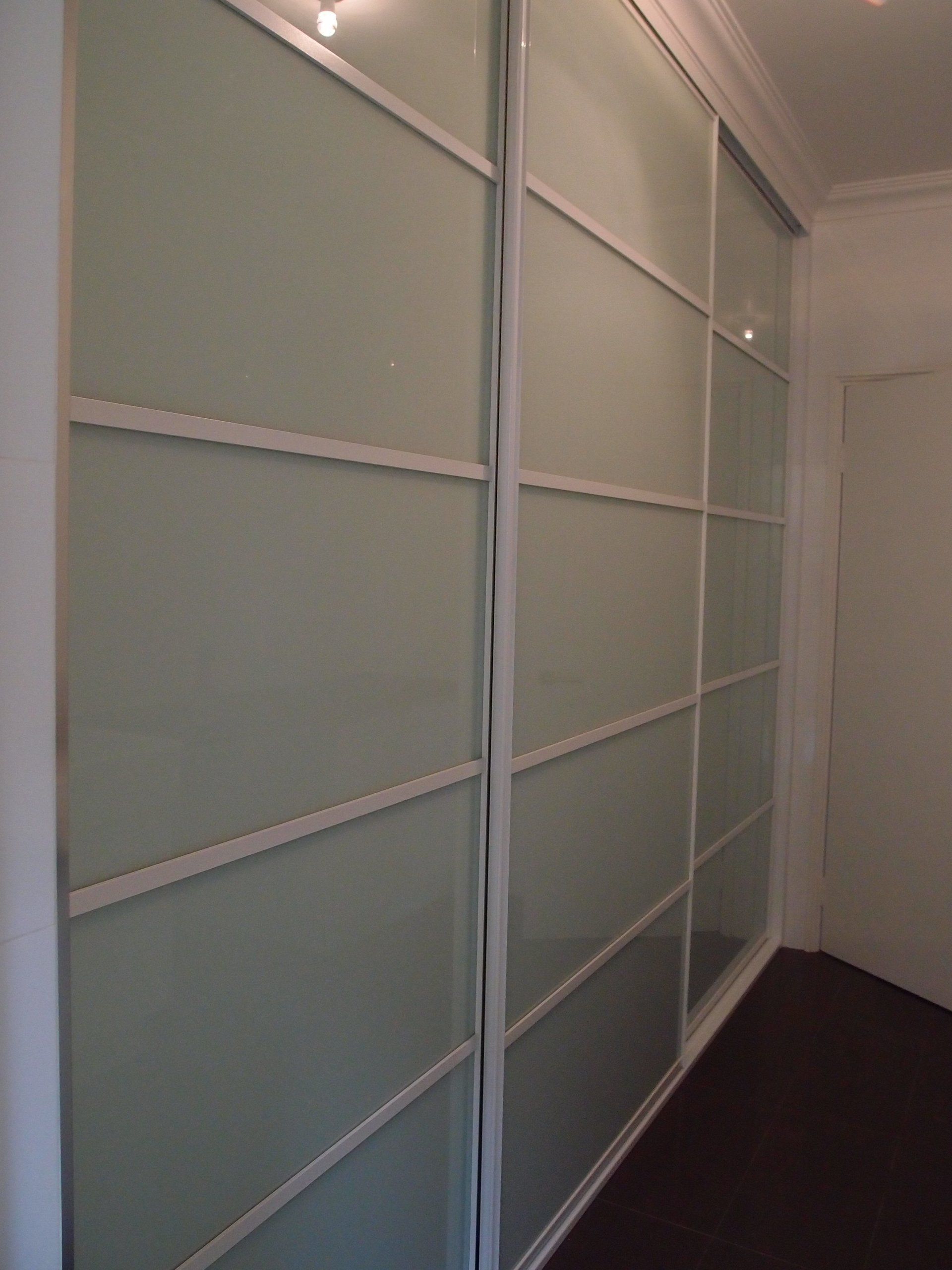 White Glass Sliding Wardrobe Doors Perth