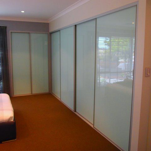 White Glass Sliding Wardrobe Doors Perth
