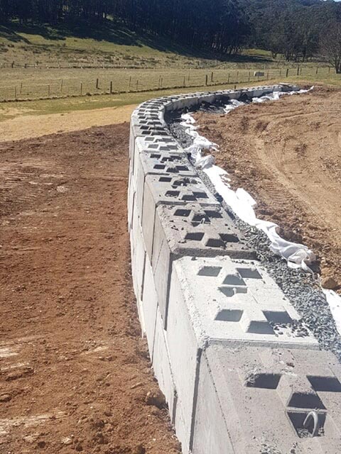 Wall Installation — C & E Earthmoving in Moss Vale, NSW