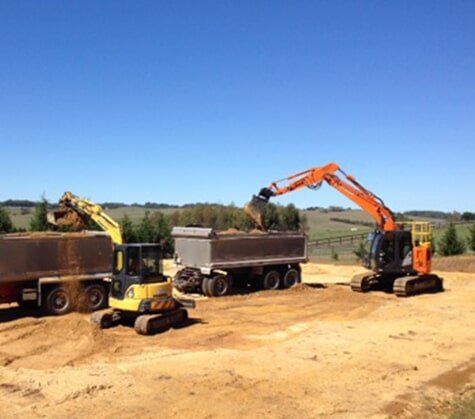 Mini Truck On Construction Site — C & E Earthmoving in Moss Vale, NSW
