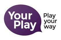 Purple logo with 