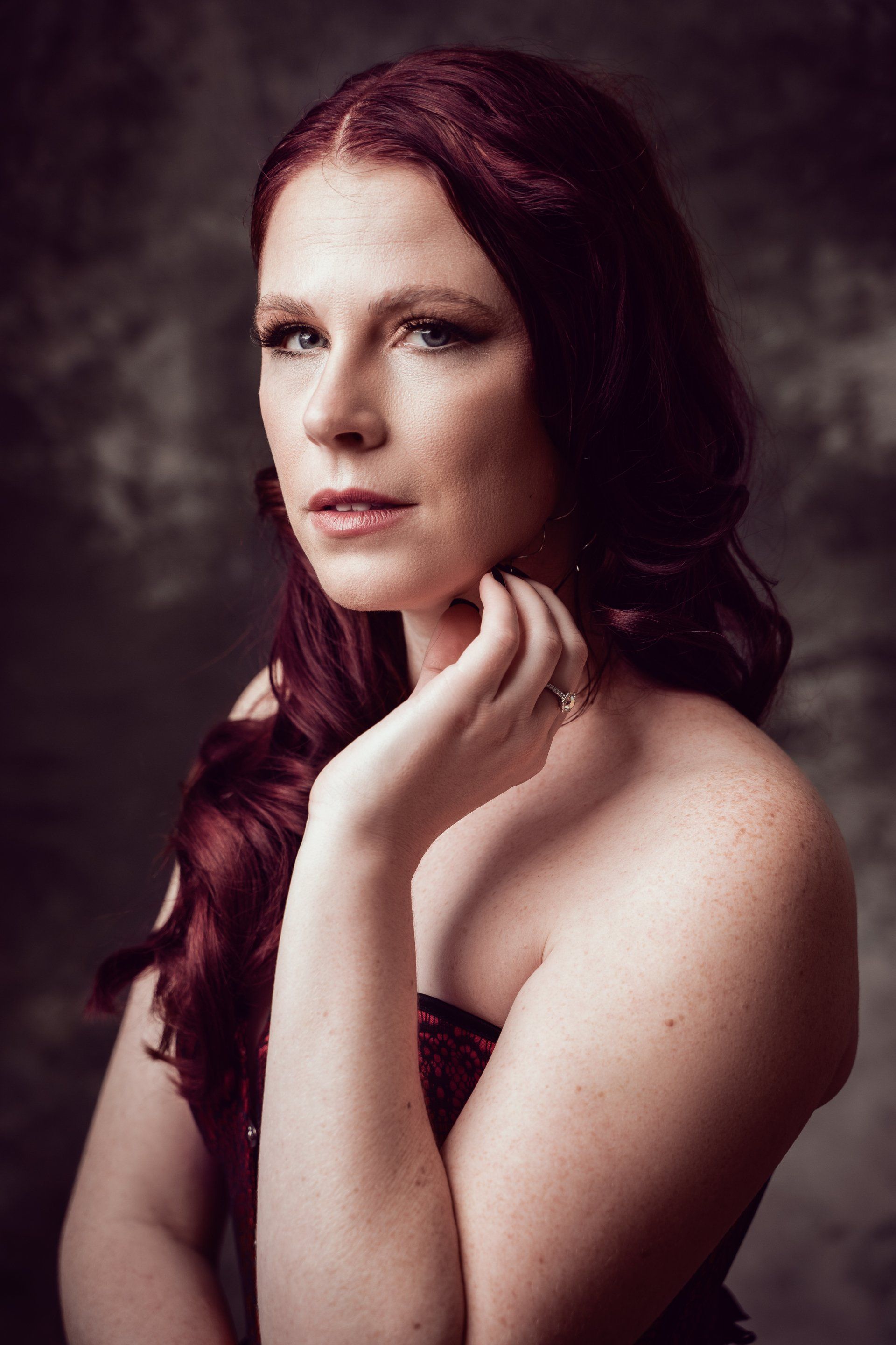 color portrait of redheaded woman
