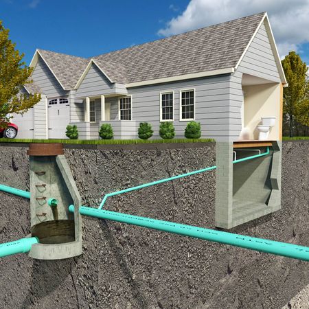 House With Pipes Connected On Septic Tank — Albuquerque, NM — Atlas Pumping House With Pipes Connected On Septic Tank — Albuquerque, NM — Atlas Pumping