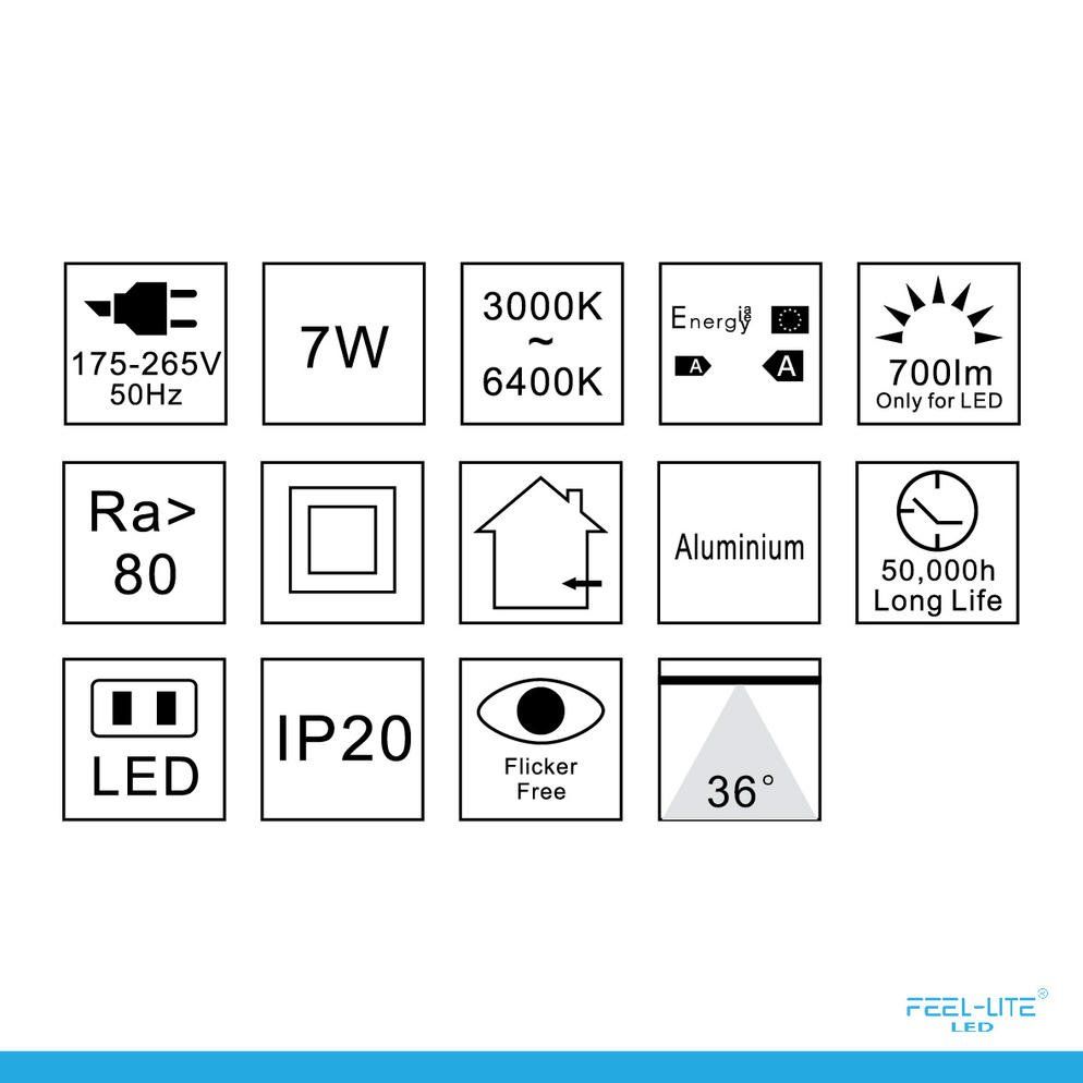 Feel-Lite LED E27-7W-J WHITE