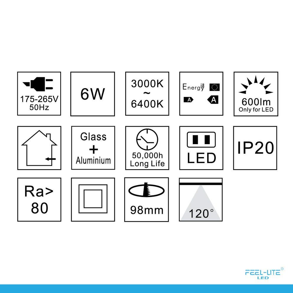 Feel-Lite LED PANEL LIGHT MR110-6W-G
