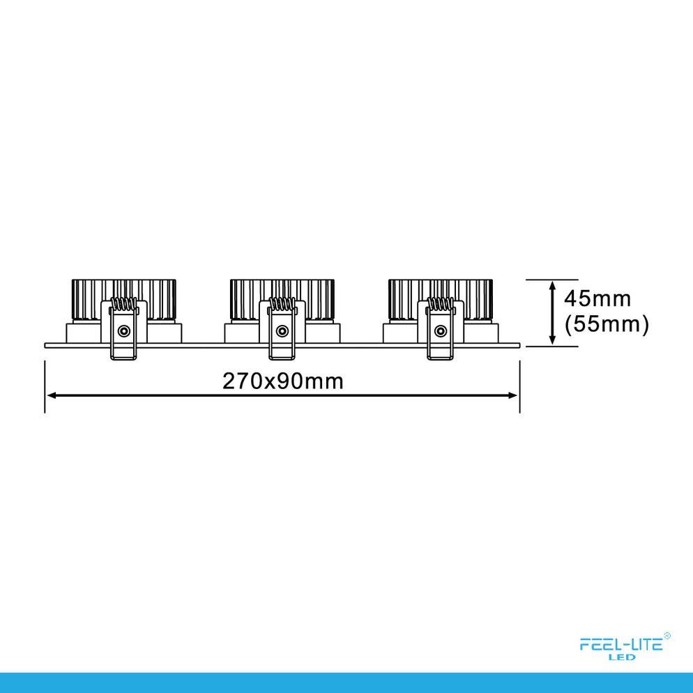 Feel-Lite LED DOWNLIGHT-S1503-12Wx3