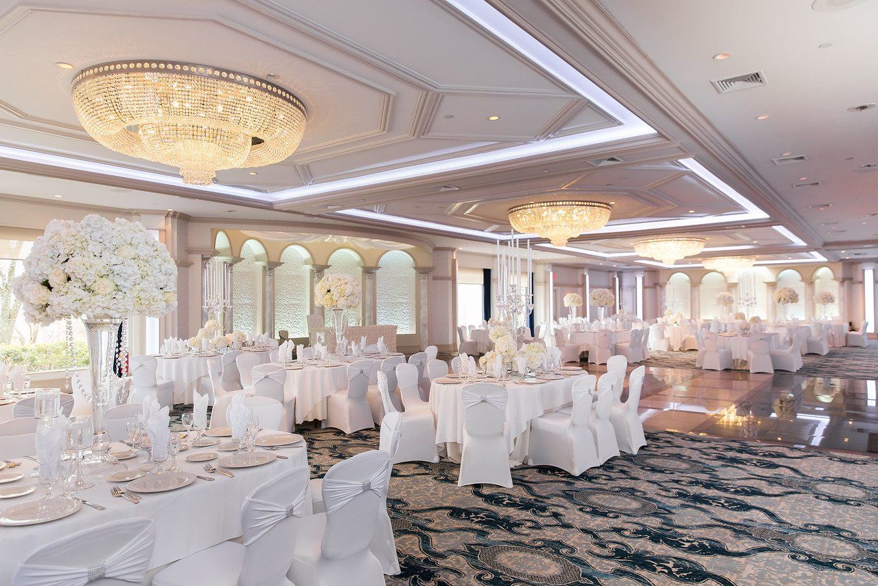 All White Wedding Venue Decor
