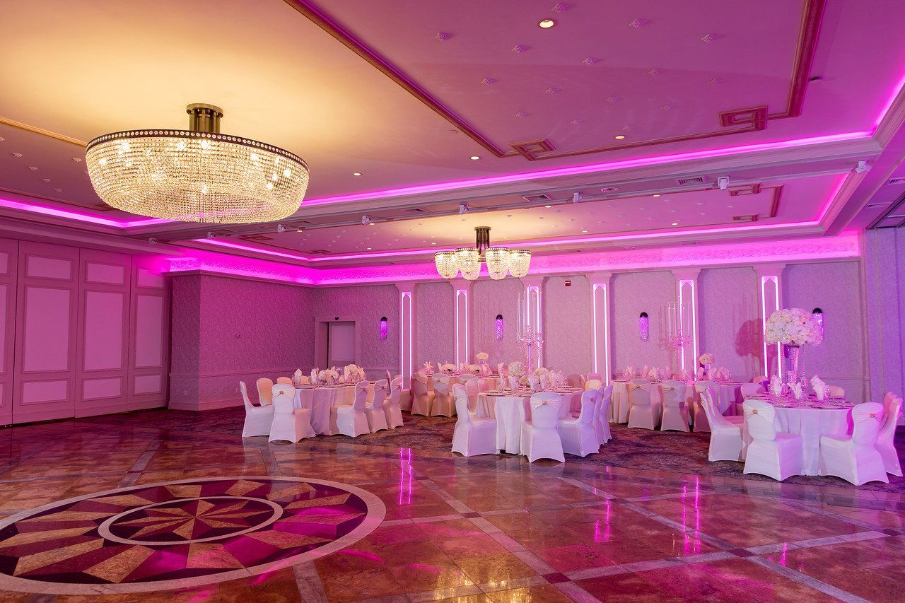 Wedding Reception with Pink Lighting
