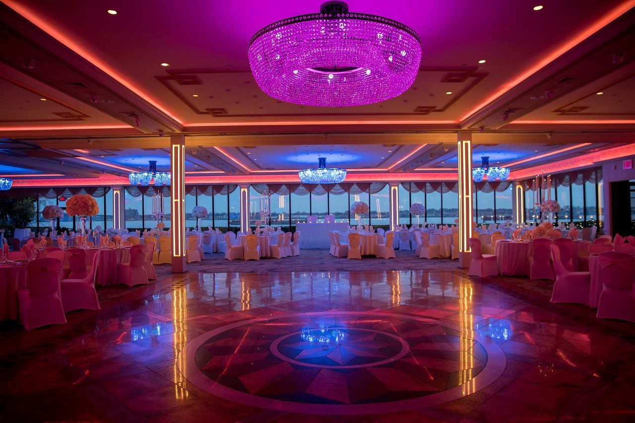 Dance Floor Illuminated by Neon Lighting