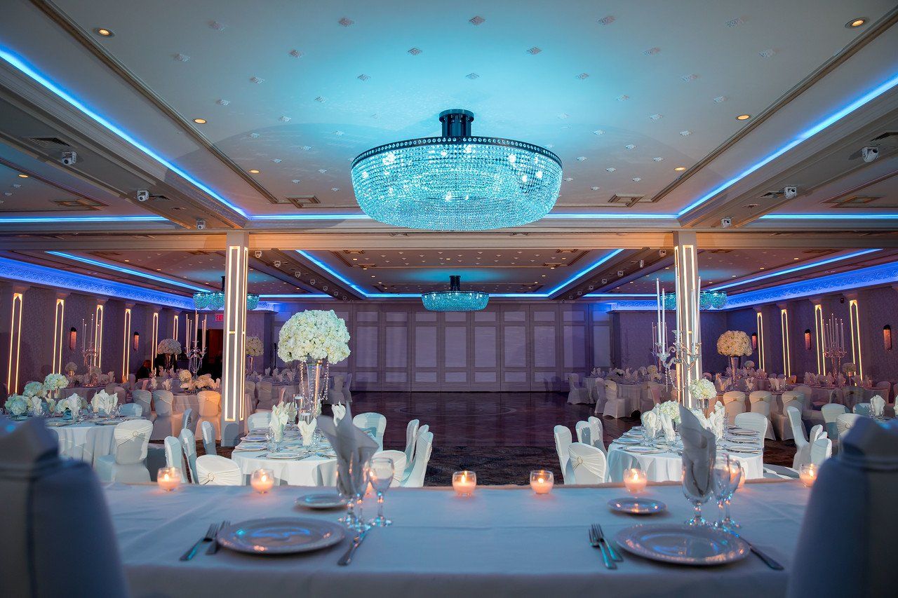 Wedding Party Table Overlooking Guests & Dance Floor