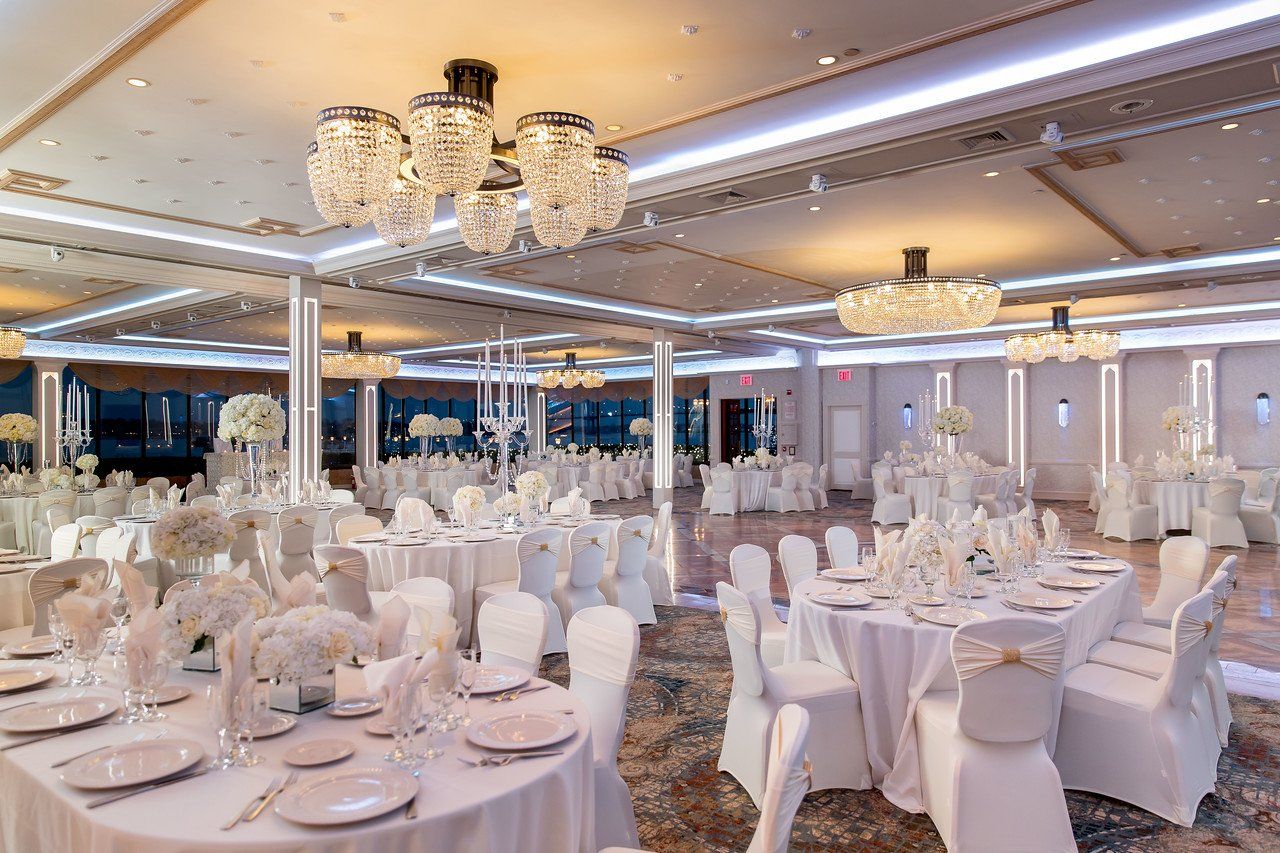 Guest Tables Elegantly Dressed for Wedding Reception