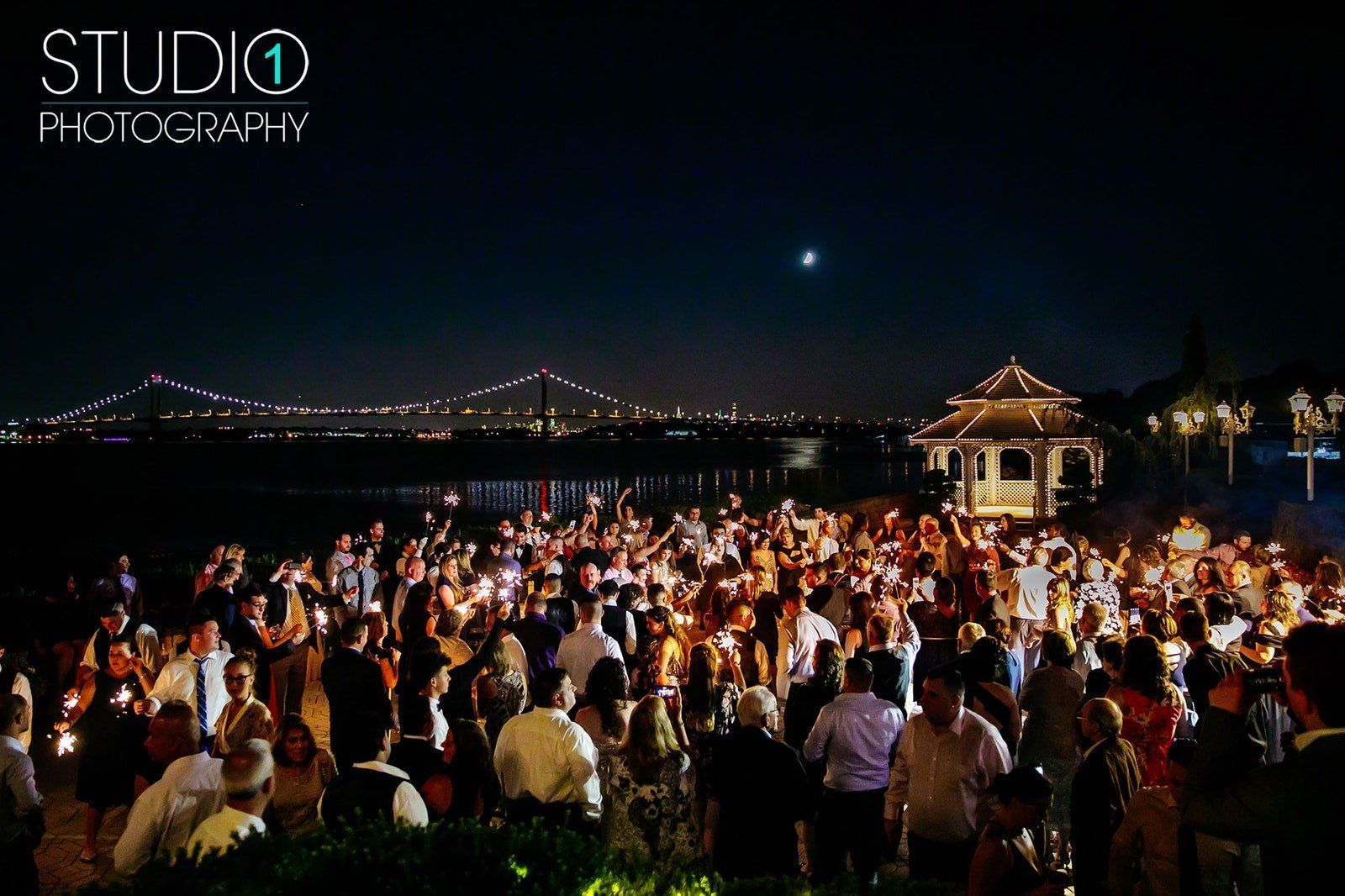 Guests Enjoying Waterfront Wedding Venue Space