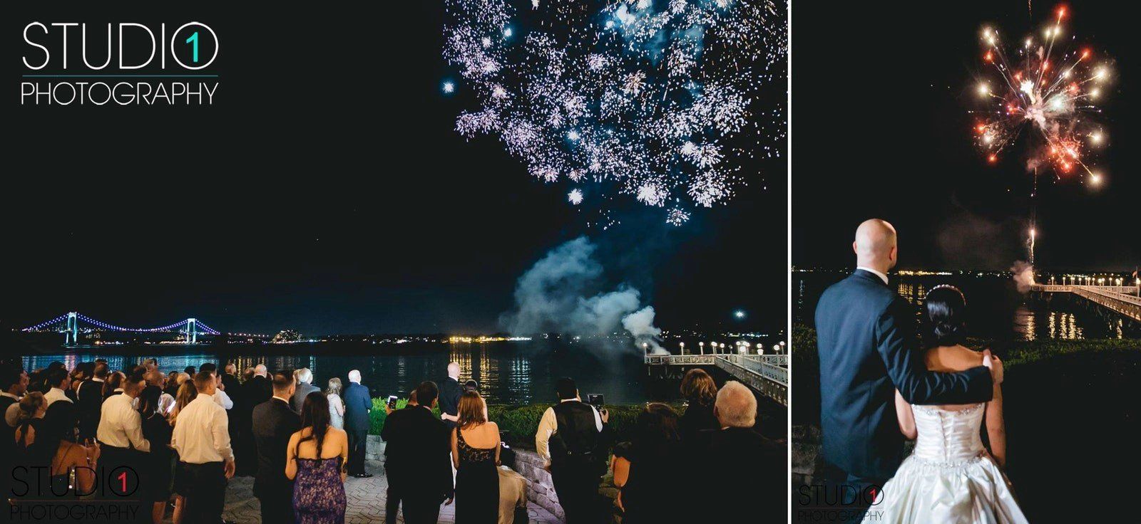 Fireworks Display at Waterfront Wedding Venue