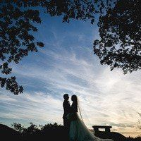 Silhouette of Bride & Groom at Sunset
