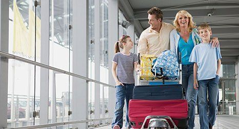 family at the airport