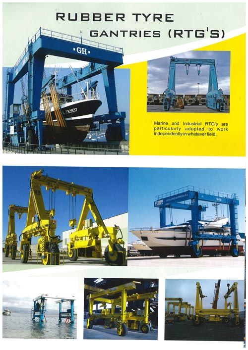 marine gantries with boats