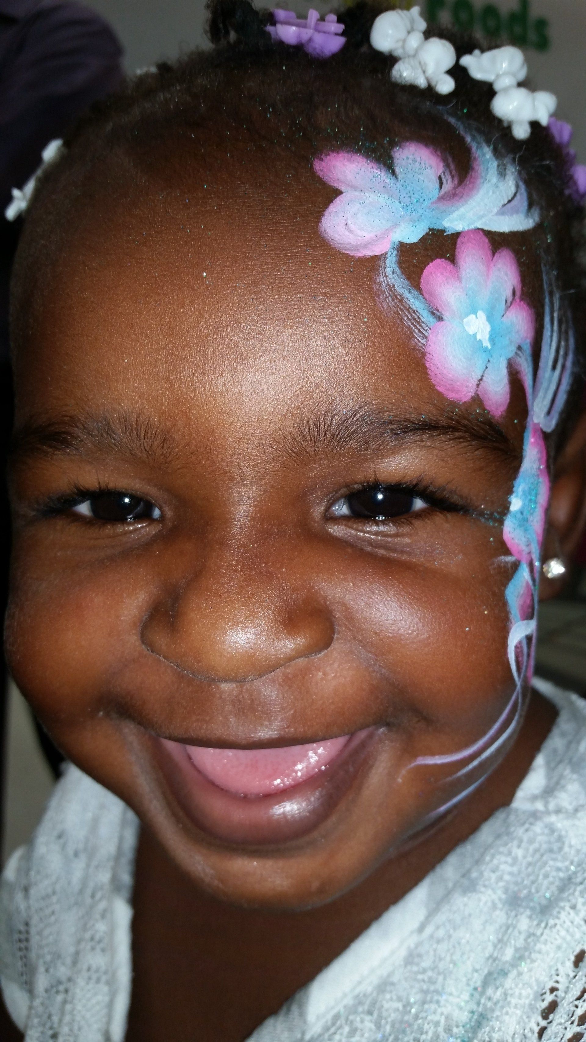 kid party chicago face painting floral designs for little kids