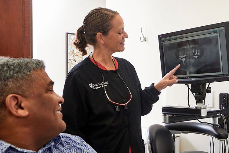 man receiving dental x-rays