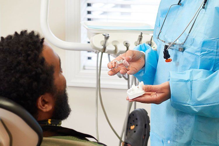dentist designing dentures