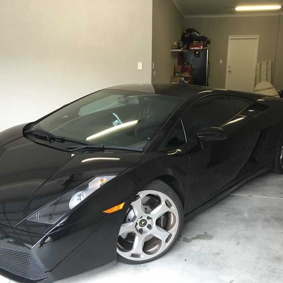 Black car with tinted windows