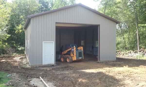 tractor in barn
