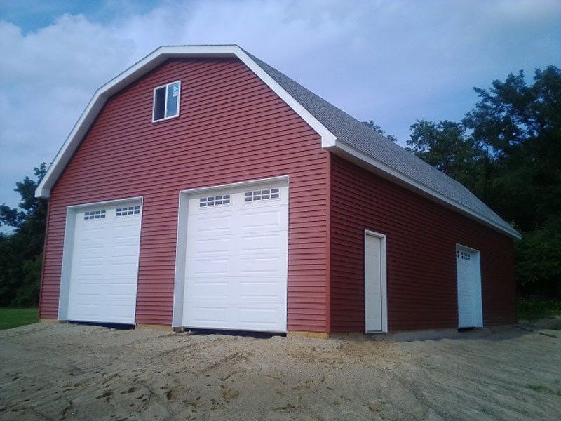 two door red barn