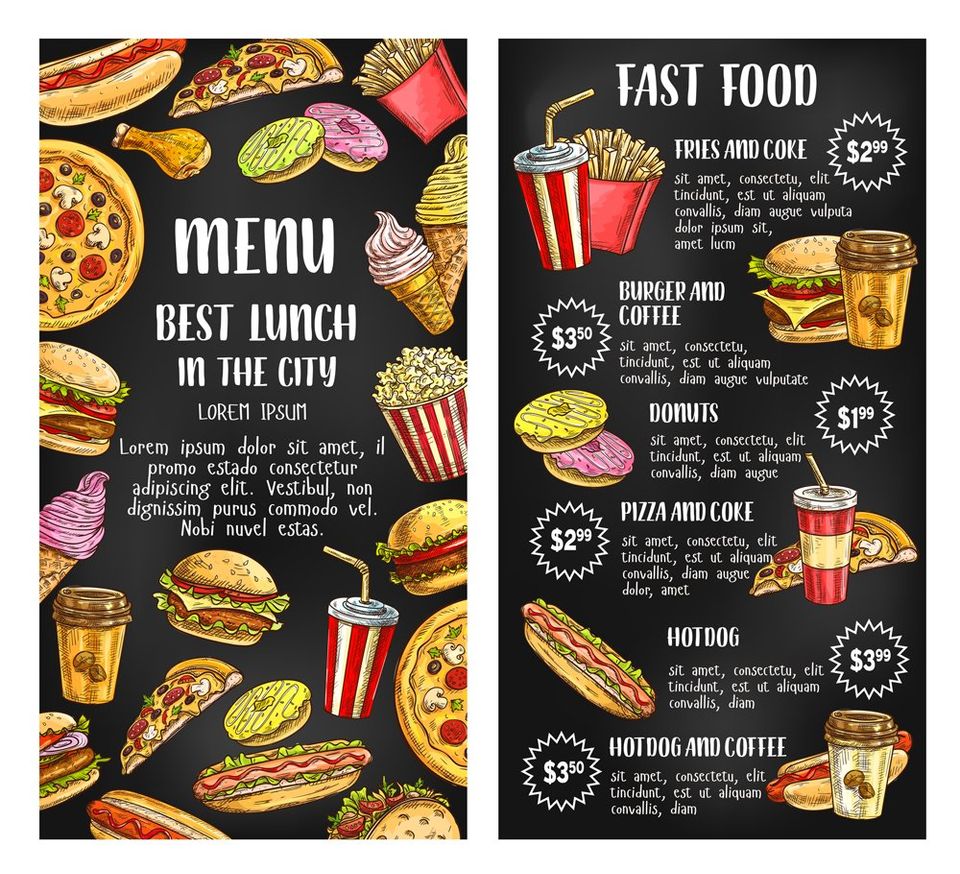 Fast Food Printed Menu — Pasadena, TX — InkSpot Printing
