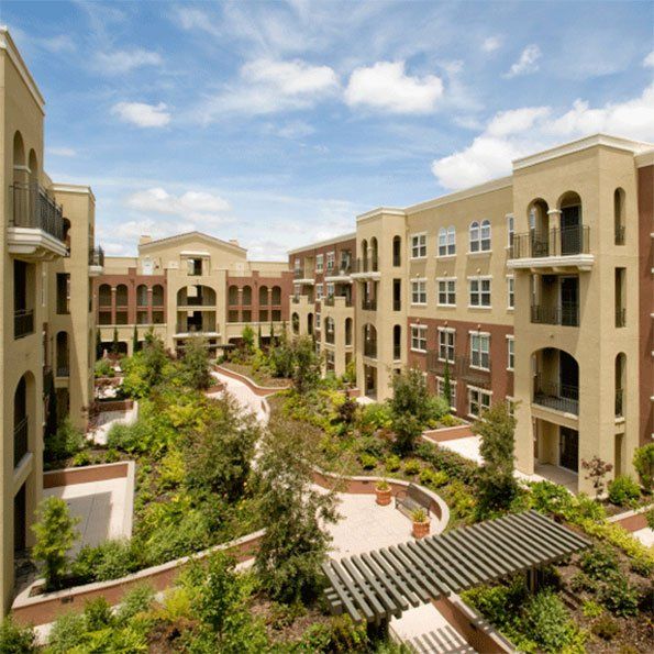 Photo of an apartment courtyard