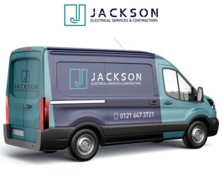 A teal and blue van with the 
