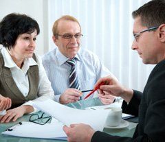man meeting with couple
