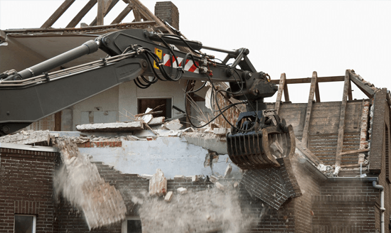 Detail of a house being demolished