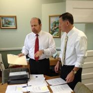 Lawyers Criminal Defense Lawyers Mark Hanlon and Robert Zubkus discussing a case