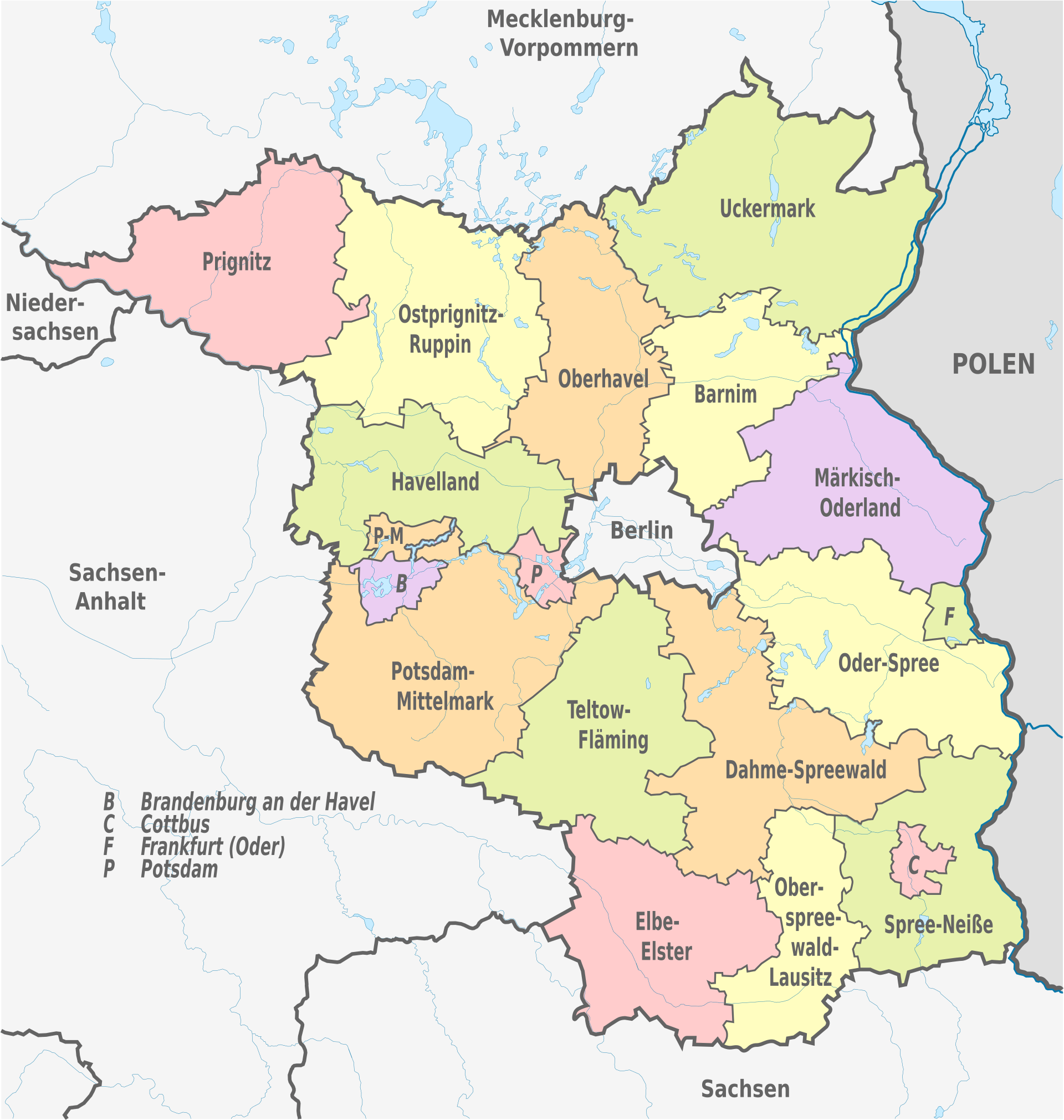 Karte Brandenburg © Wikipedia Bild Karte Brandenburg